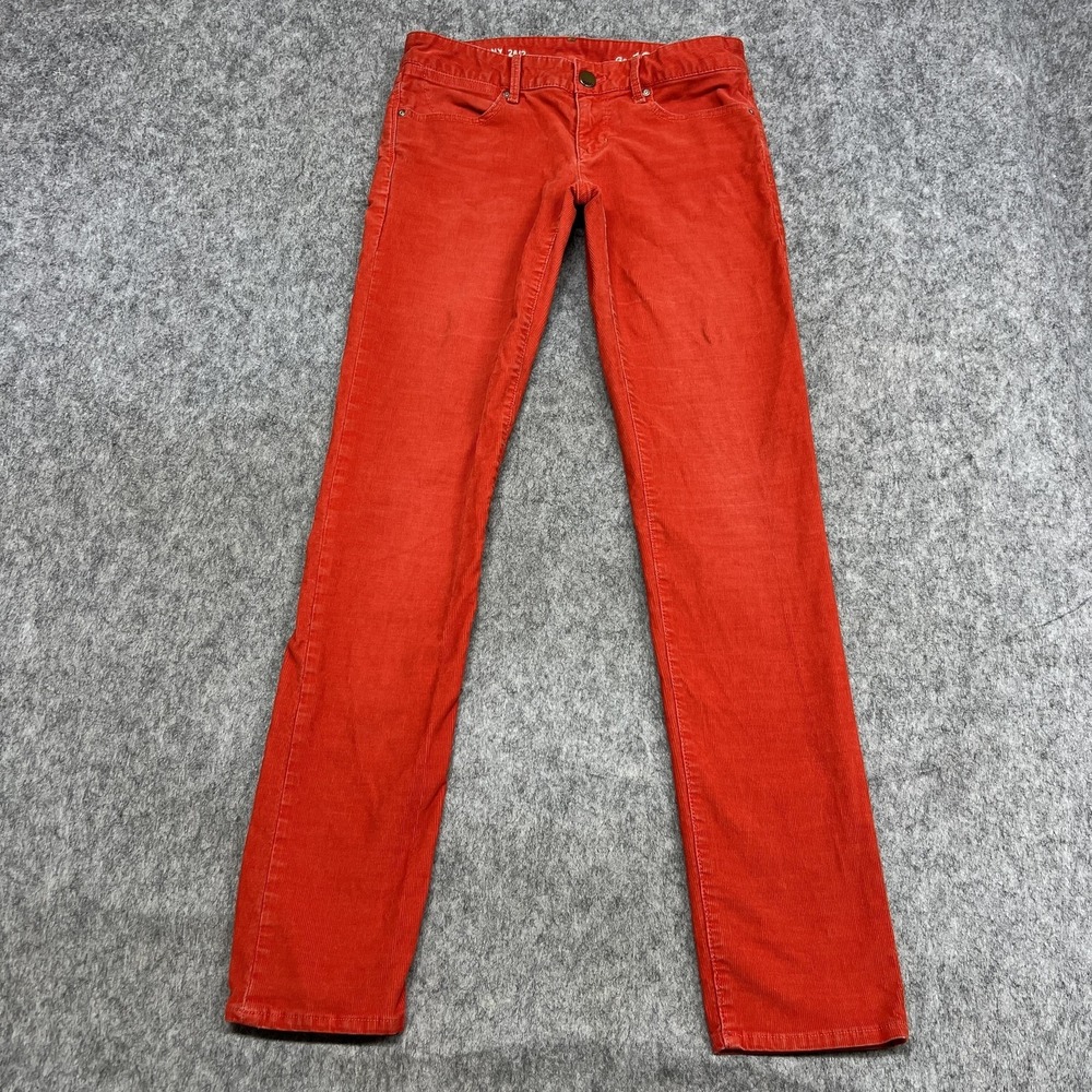 Gap Pants Womens 26/2 Red Corduroy Always Skinny Jegging Stretch Casual 1969